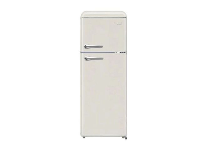 מקרר מקפיא עליון רטרו 210 פירלס BCD-210VX BLK שמנת Peerless