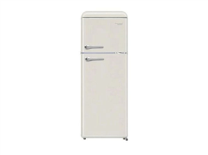 מקרר מקפיא עליון רטרו 210 פירלס BCD-210VX BLK שמנת Peerless