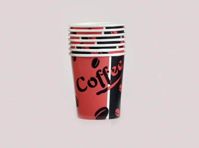 כוס חד פעמית לשתייה חמה - 8OZ - צבע אדום שחור